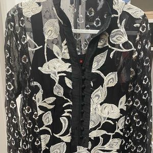 Eid outfit. Two pcs. Kurta and slip. Black medium